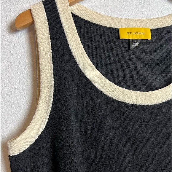 St. John Black and Cream Tank Top - Picture 3 of 7